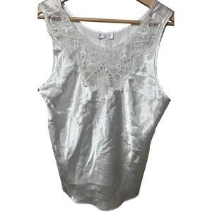 Cinema Etoile White Satin Shirt Size Large L